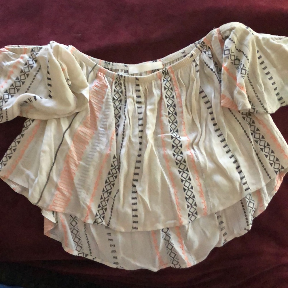 wildflower Aztec print off the shoulder crop top